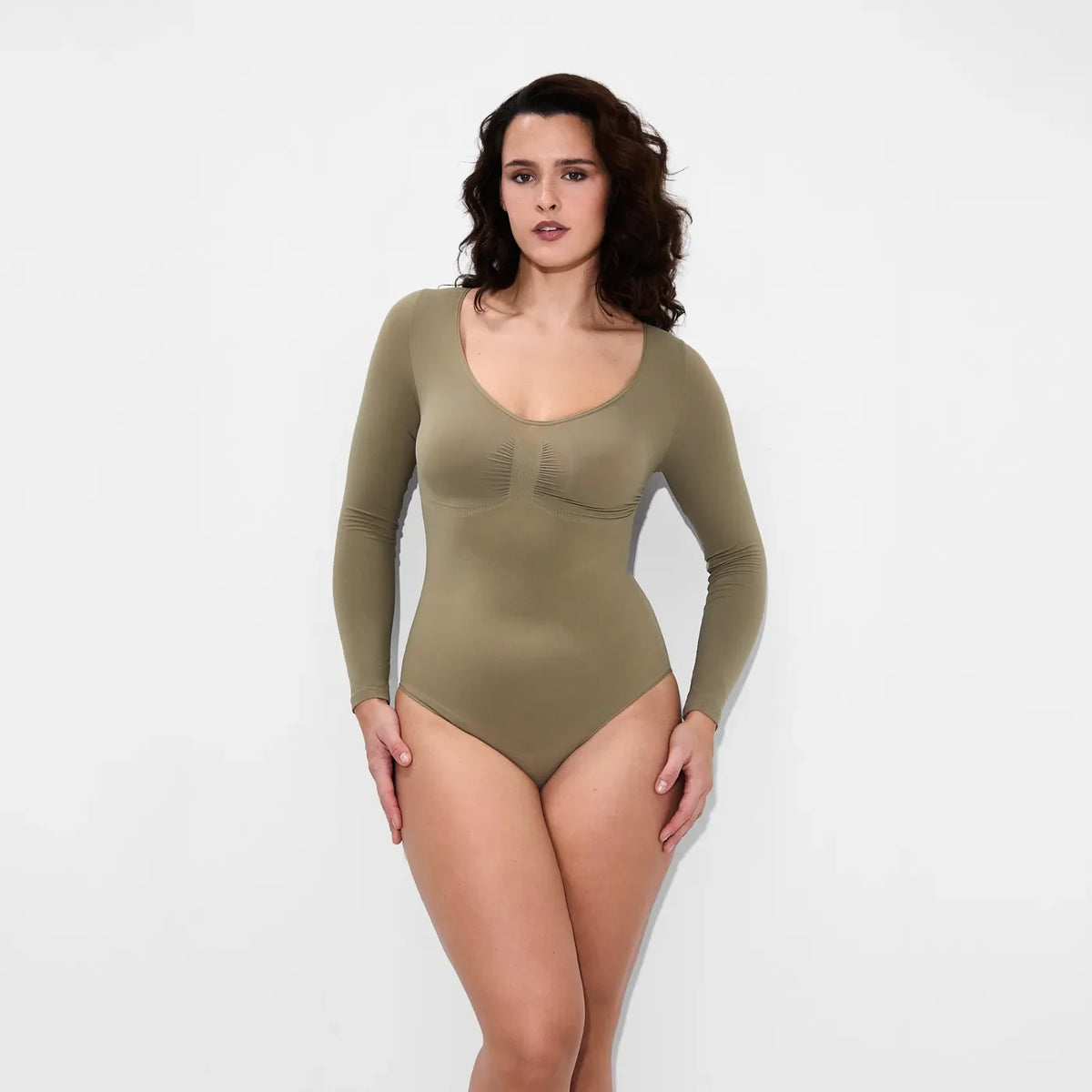 Body modelujące Sculpting Shapewear z długim rękawem i figami - Przedsprzedaż