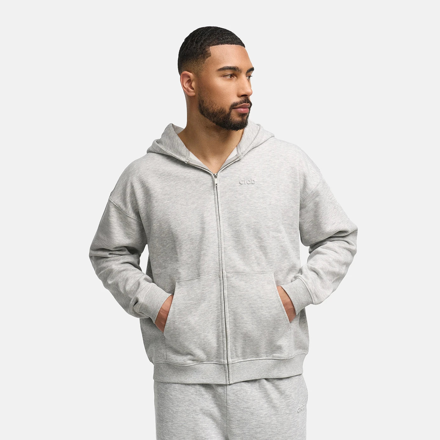 Sweat à capuche zippé coupe décontractée homme