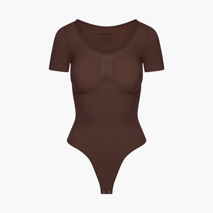 Body contenitivo modellante a T-shirt con perizoma