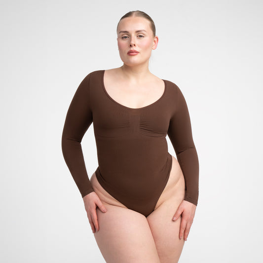 Body sculptant gainant à manches longues avec culotte - Maintien moyen