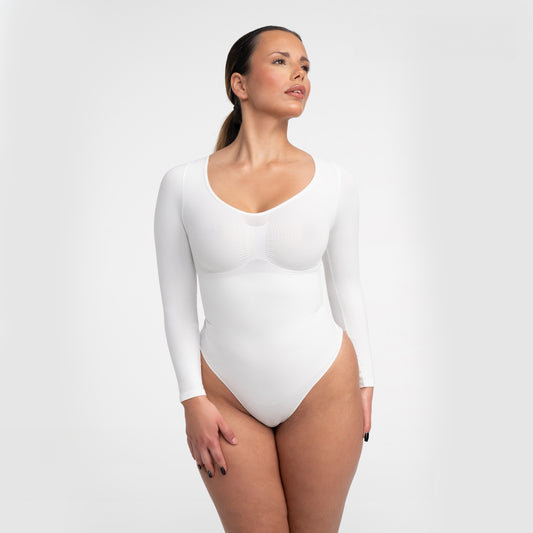 Body sculptant gainant à manches longues avec culotte - Maintien moyen