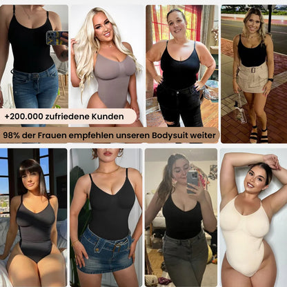 Body contenitivo modellante a maniche lunghe con perizoma