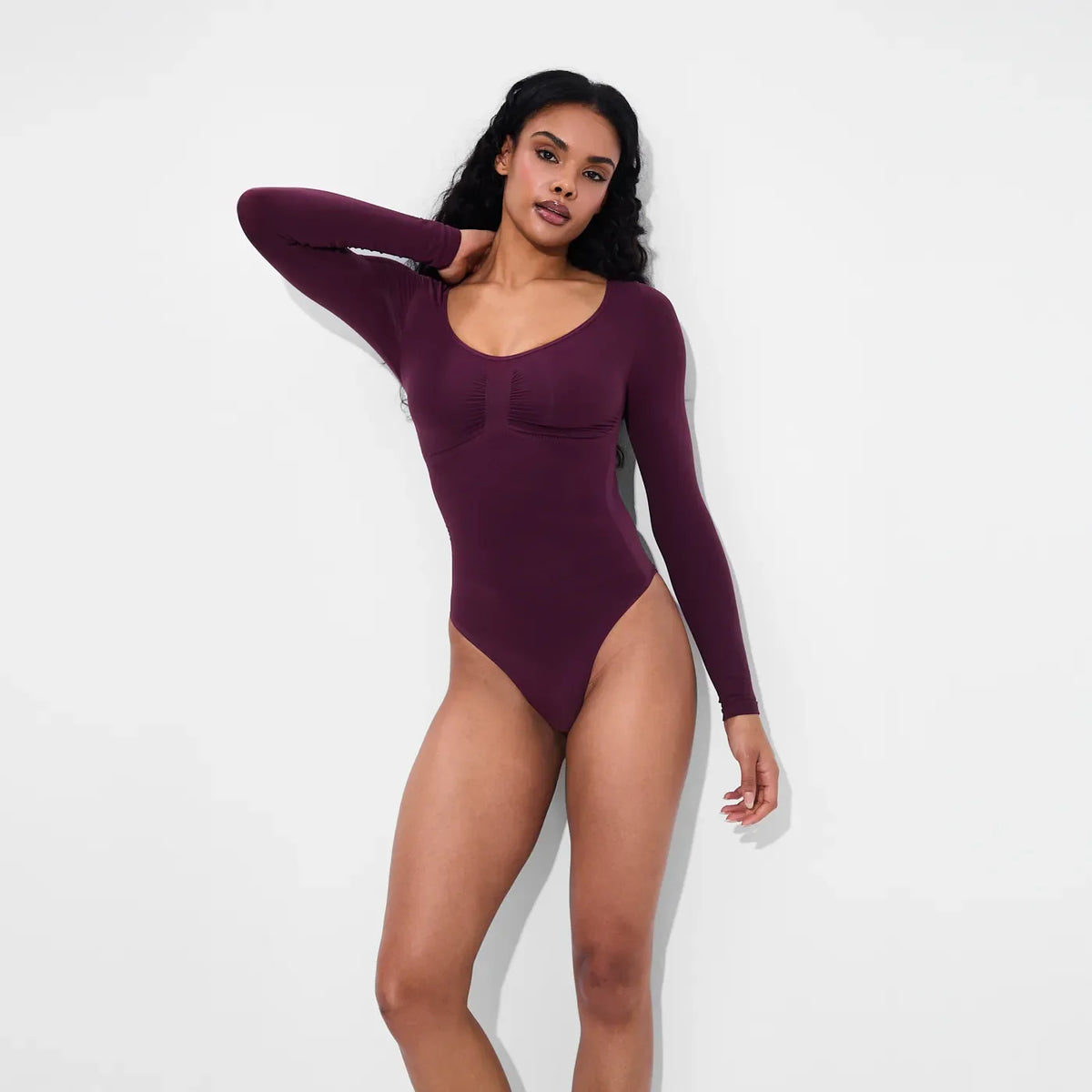 Body modelujące Sculpting Shapewear z długim rękawem i figami - Przedsprzedaż