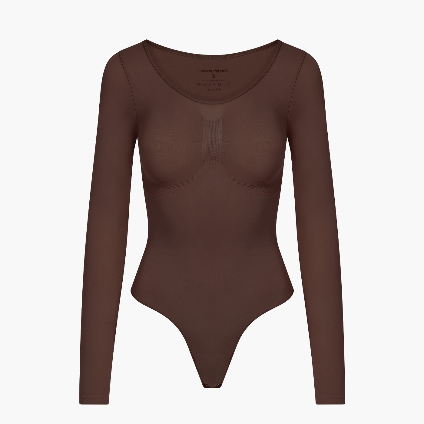 Body contenitivo modellante a maniche lunghe con perizoma