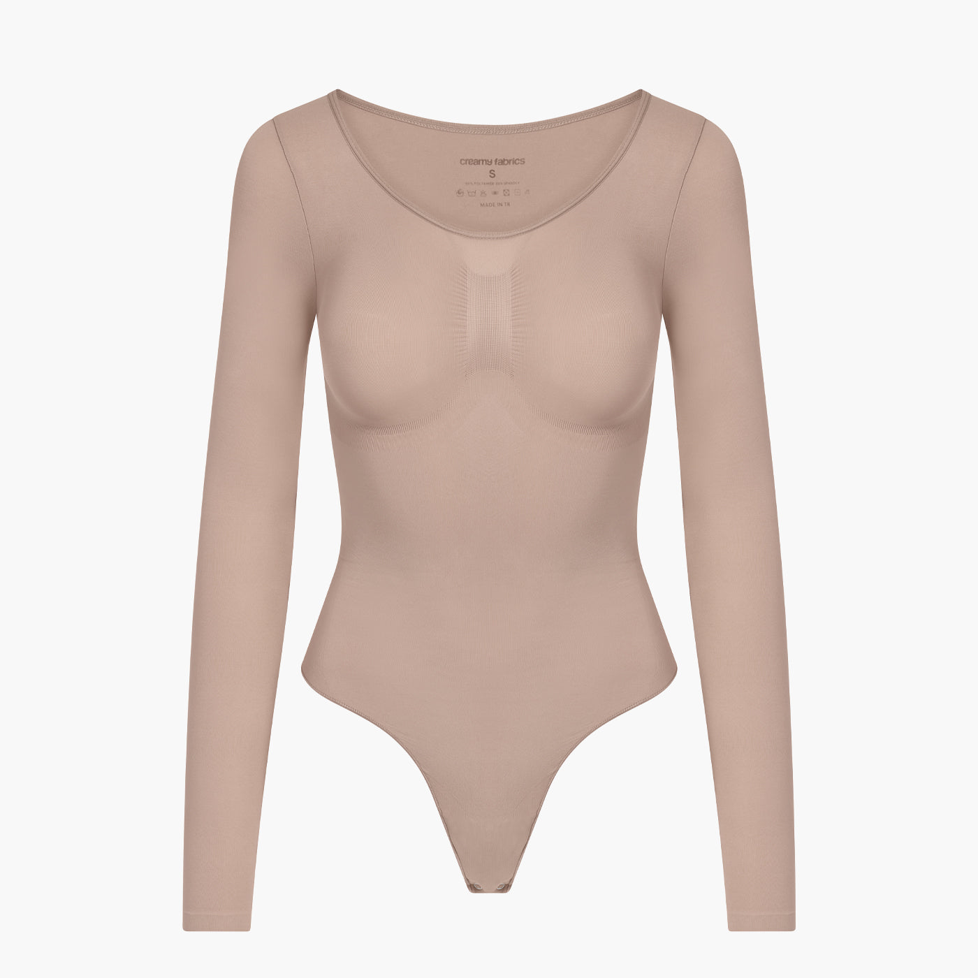 Body contenitivo modellante a maniche lunghe con perizoma