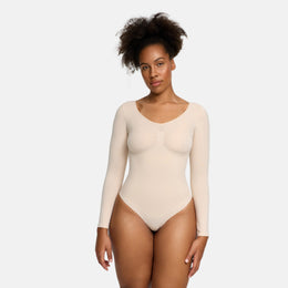 Body reductor moldeador de manga larga con tanga