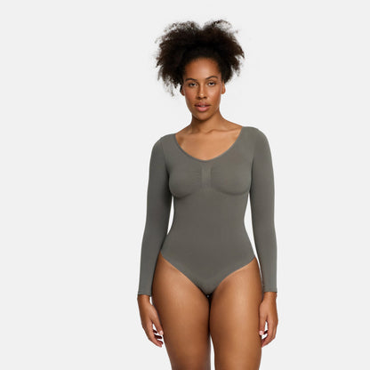 Body Sculpting Shapewear a manica lunga con stringa - Accesso anticipato