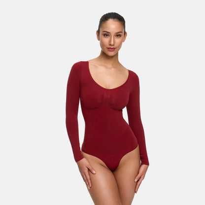 Body Sculpting Shapewear a manica lunga con stringa - Accesso anticipato