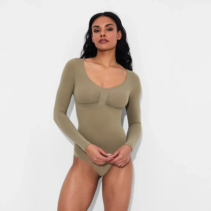 Body Sculpting Shapewear a manica lunga con stringa - Accesso anticipato