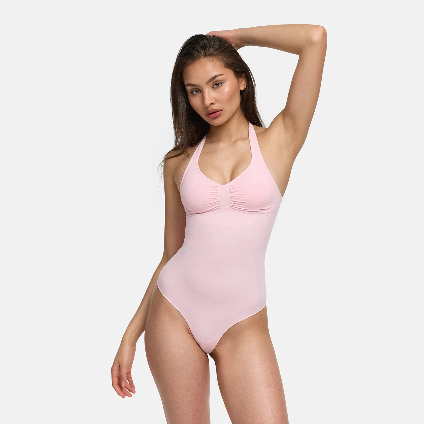 Body contenitivo modellante con scollo all'americana, imbottiture integrate e perizoma