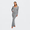 Ribbed Long Sleeve Maxijurk