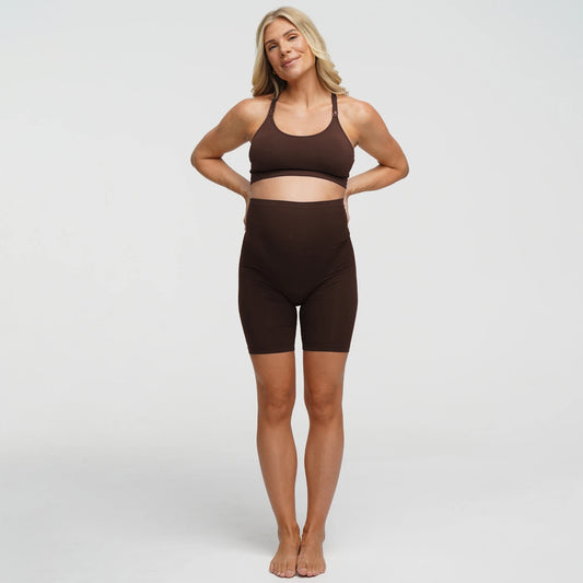 Seamless Umstandsshorts mit hohem Bund