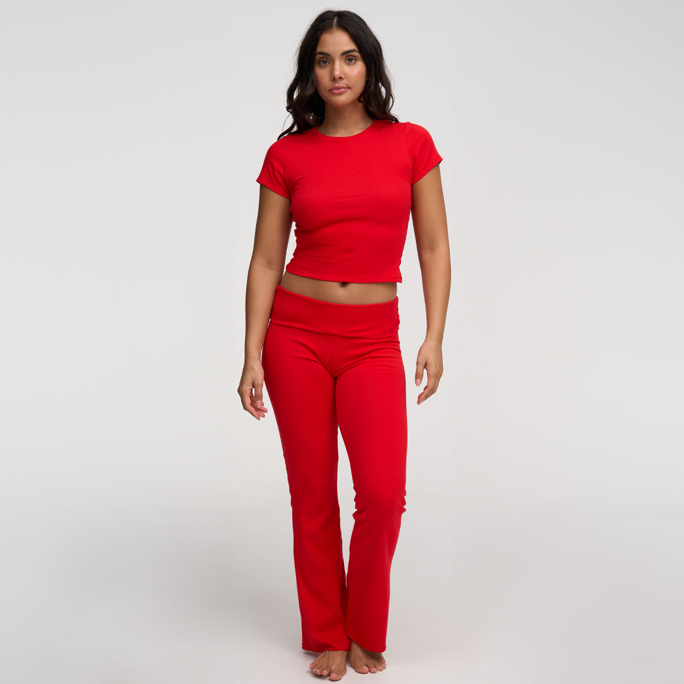 Leggings bootcut svasati in cotone