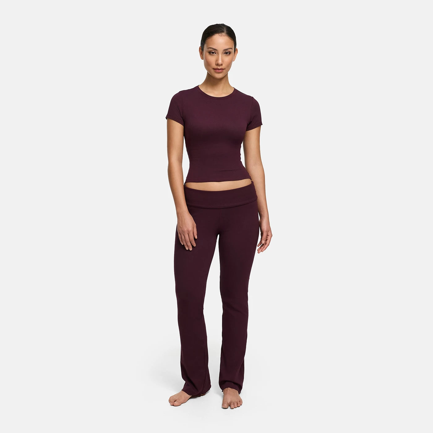 Leggings bootcut svasati in cotone