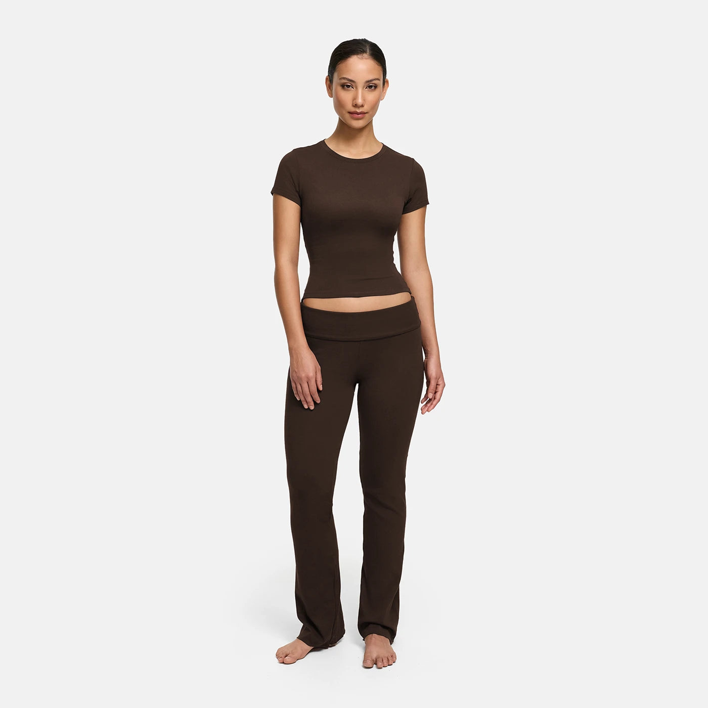 Leggings bootcut svasati in cotone