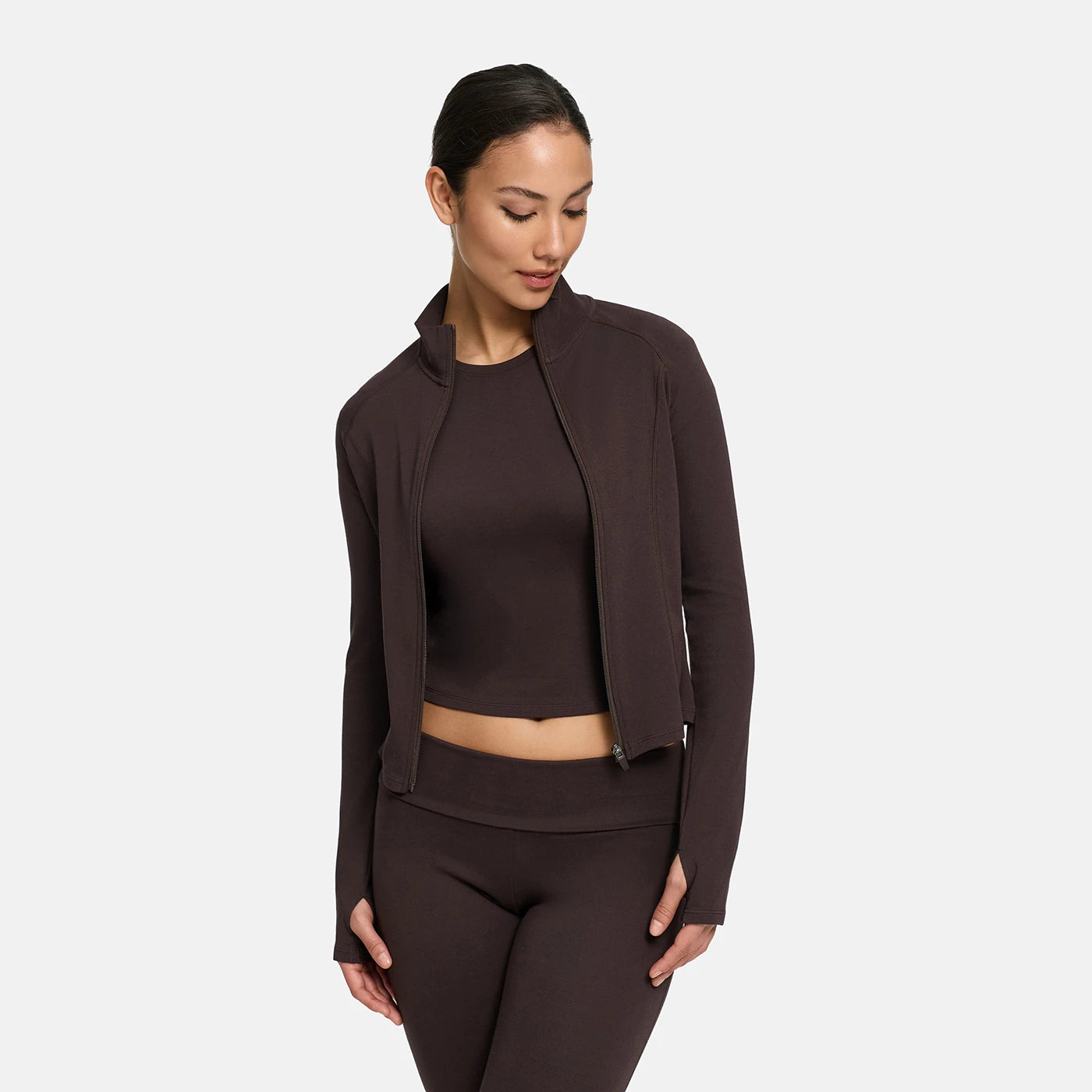 Giacca in cotone con zip dal taglio aderente