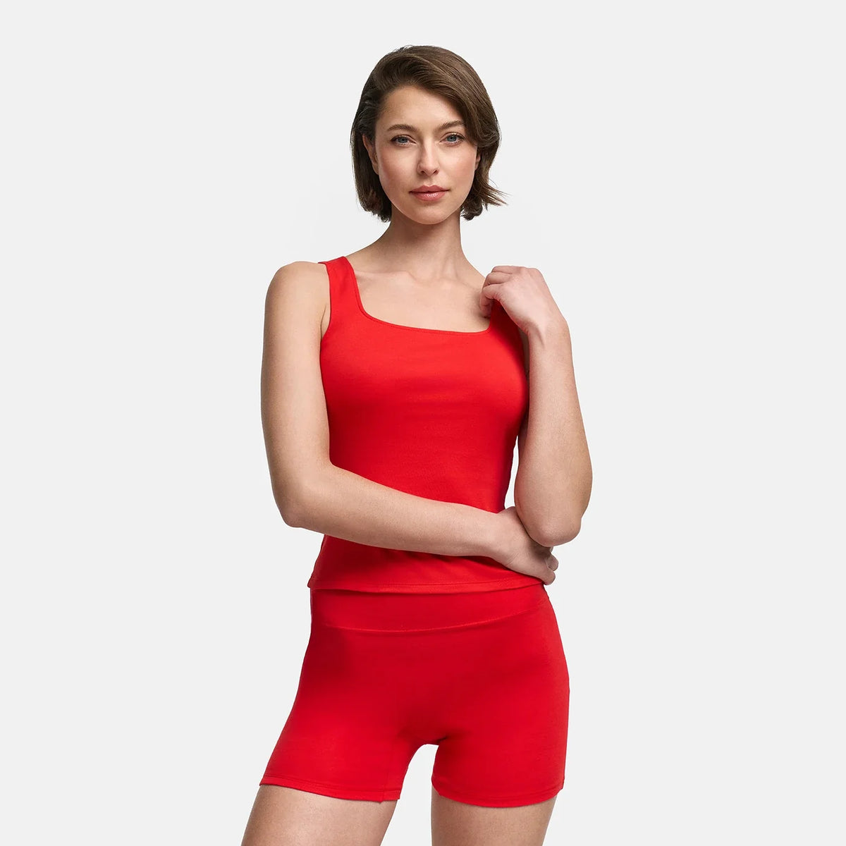 Cotton Tanktop mit eckigem Ausschnitt - 4 für 2