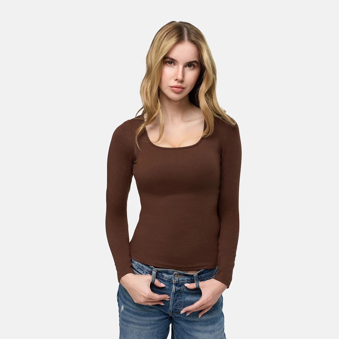 Canotta in cotone con reggiseno push-up integrato