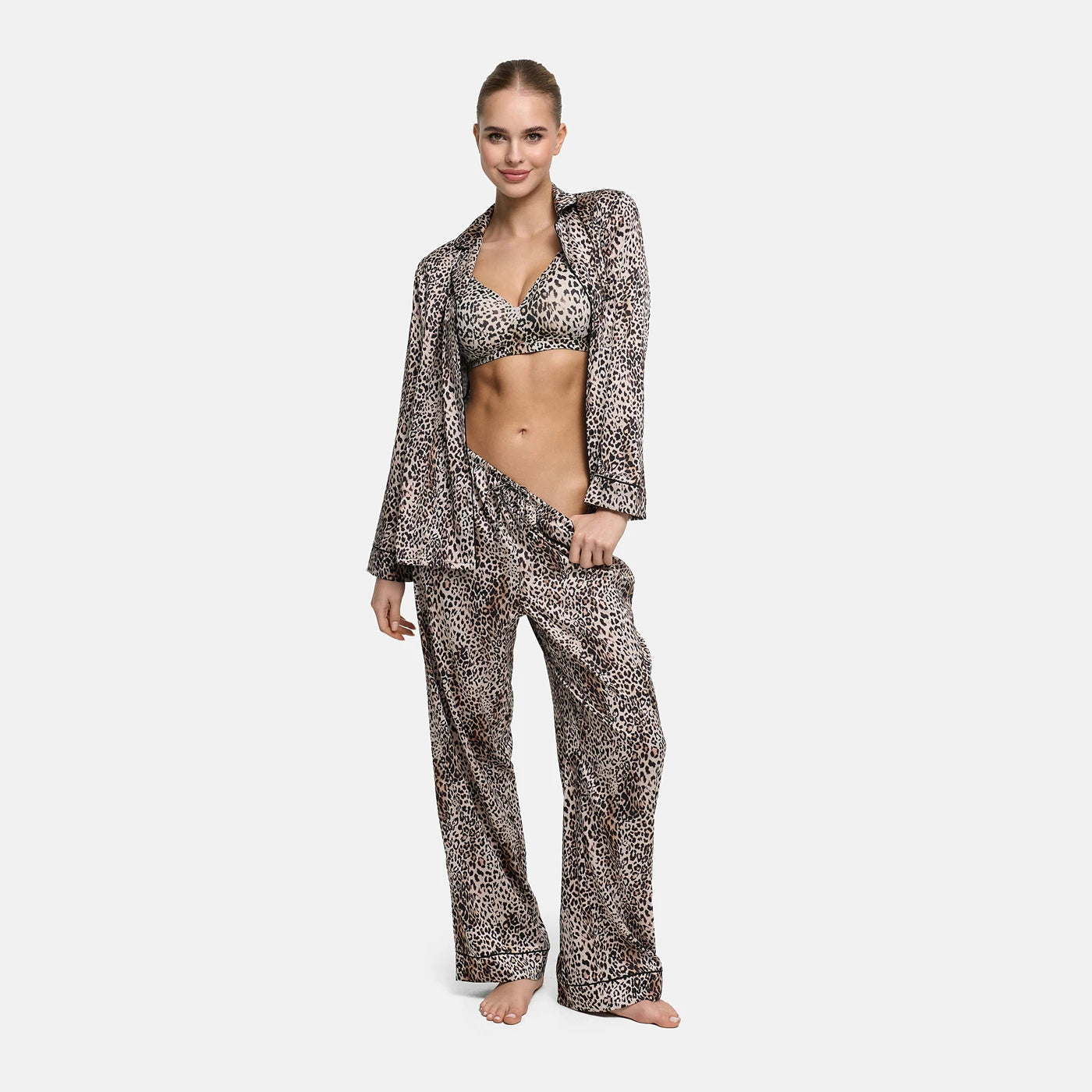 Pantaloni pigiama in raso